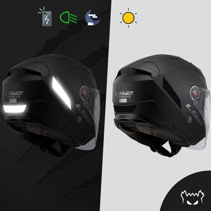 Fear The Yellow Bear Replica LS2 0F603 Infinity II Reflektierende Sticker - Schwarz