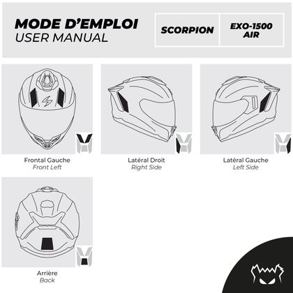 Fear The Yellow Bear Replica Scorpion Exo 1500 Air Reflecterende stickers - Zwart