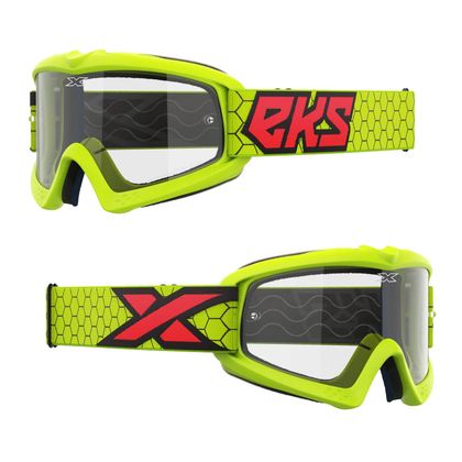 Masque cross EKS YOUTH GOX FLAT OUT - CLEAR - Jaune / Noir