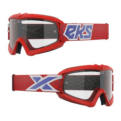 Masque cross EKS YOUTH GOX FLAT OUT - CLEAR - Rouge / Bleu