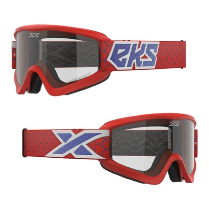 Gafas de motocross EKS GOX FLAT OUT - CLEAR 2024 - Rojo / Azul