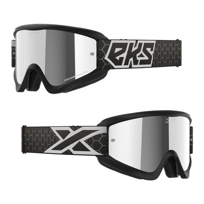 Gafas de motocross EKS GOX FLAT OUT - SILVER MIRROR 2024 - Negro / Blanco