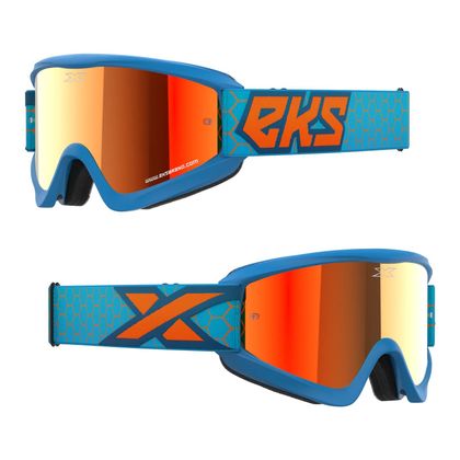 Gafas de motocross EKS GOX FLAT OUT - RED MIRROR 2024 - Azul / Naranja
