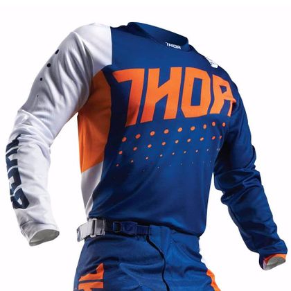 Camiseta de motocross Thor YOUTH PULSE AKTIV  - NARANJA AZUL MARINO