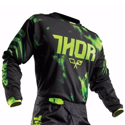 Camiseta de motocross Thor YOUTH PULSE VELOW  - VERDE NEGRO