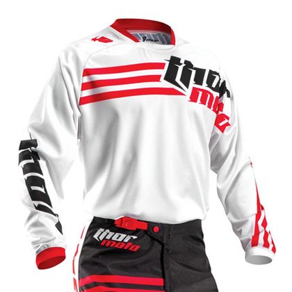 Maillot cross Thor PHASE STRANDS  WHITE RED 