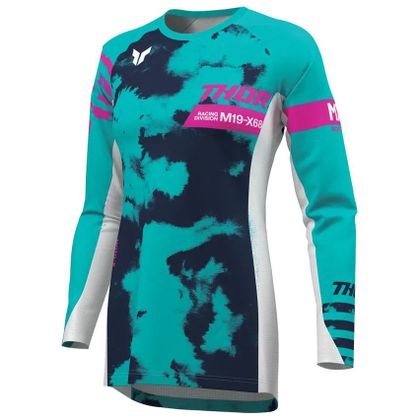 Thor LAUNCH BLEACH - WOMEN 2025 Cross jersey - White / Blue Ref : TO3225 