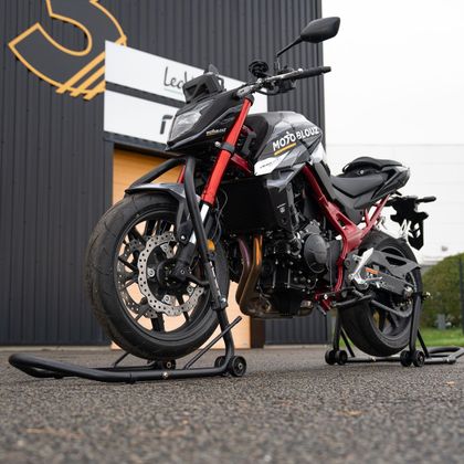 Béquille Motoblouz AVANT SOUS TE DE FOURCHE AJUSTABLE EN HAUTEUR ET REPLIABLE Universel - Noir