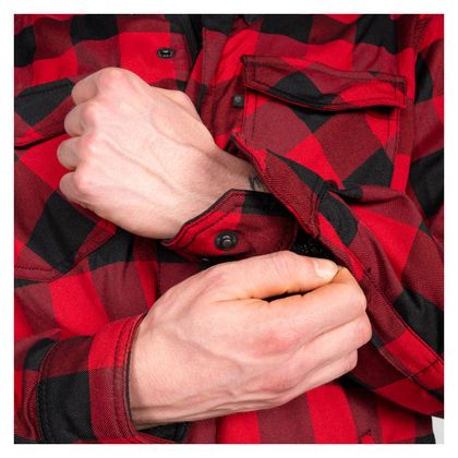 DXR TOMMY Motoroverhemd - Zwart / Rood