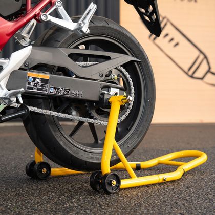 Motoblouz Hinterrad mit Gummiunterstützung Ständer Universell - Gelb