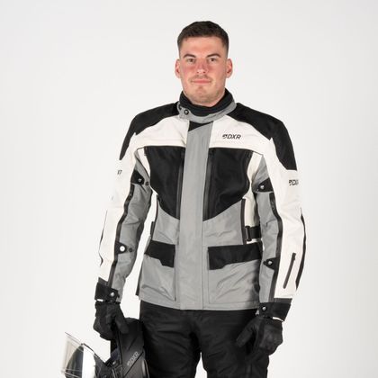 Veste Moto DXR CAIRO - Gris / Beige