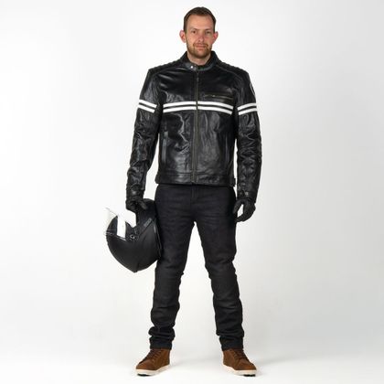 DXR LEGEND Motorbike Jacket - Black / White
