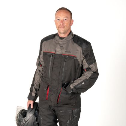 Veste Moto DXR ROADTRIP - Noir / Rouge
