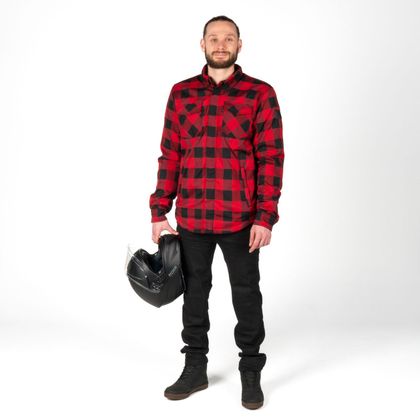 DXR TOMMY Motoroverhemd - Zwart / Rood