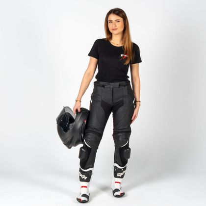 DXR GINA Motorbike Trousers - Black / White