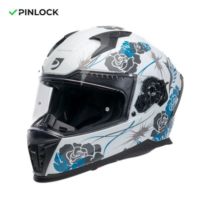 Casque intégral DXR EROS FELINE - Blanc / Bleu Ref : DX0691 