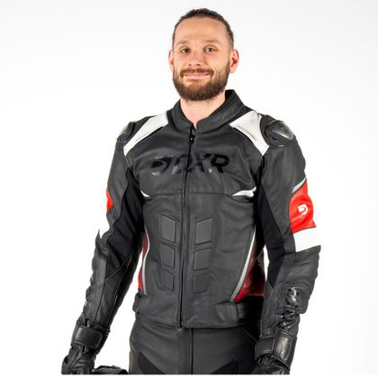 Blouson Moto DXR RANDY - Noir / Rouge Ref : DXR0355 