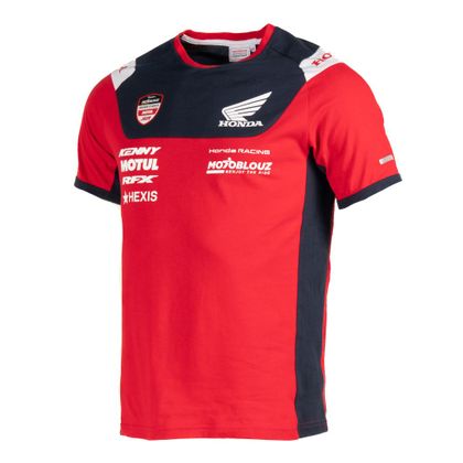 T-Shirt manches courtes Honda Motoblouz SR RACING - Rouge / Bleu Ref : KE3273 