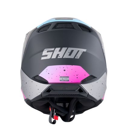 Kask cross Shot FURIOUS - MIRAGE 2025 - Niebieski / Różowy