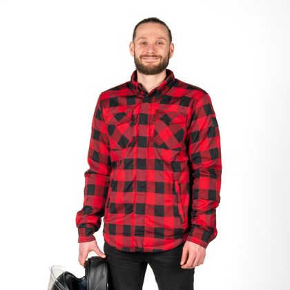 DXR TOMMY Motoroverhemd - Zwart / Rood