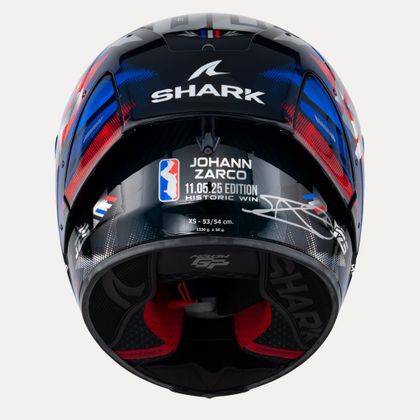 Shark AERON-GP FIM RACING #1 REPLICA ZARCO VICTORY 2025 Integraalhelm - Carbon / Blauw