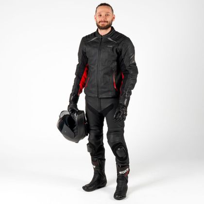DXR ALONSO EVO Motorradjacke - Schwarz / Rot