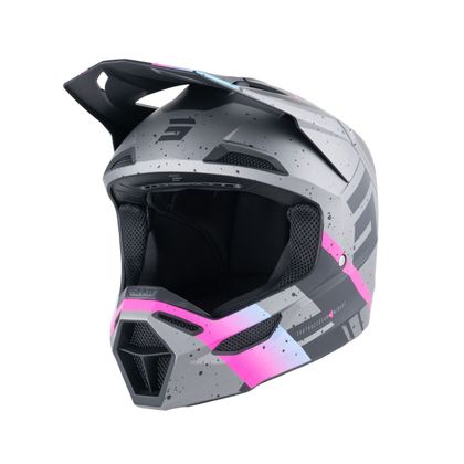 Kask cross Shot FURIOUS - MIRAGE 2025 - Niebieski / Różowy