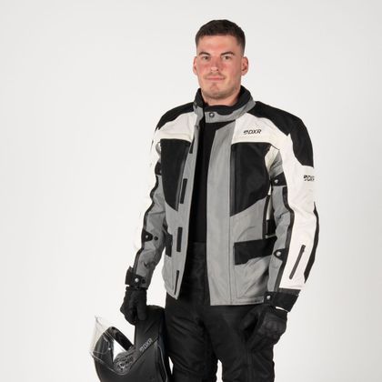 Veste Moto DXR CAIRO - Gris / Beige