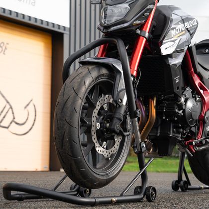 Béquille Motoblouz AVANT SOUS TE DE FOURCHE AJUSTABLE EN HAUTEUR ET REPLIABLE Universel - Noir