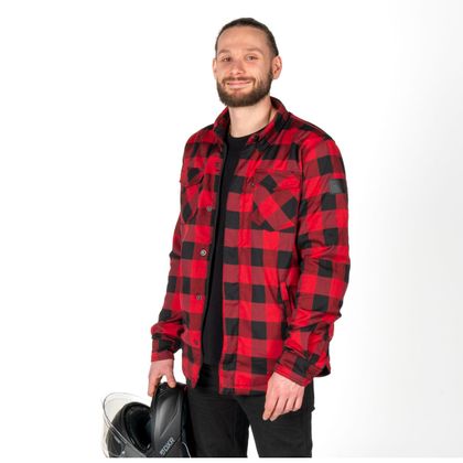 DXR TOMMY Motoroverhemd - Zwart / Rood