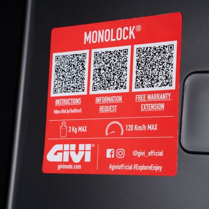 Top case Givi B38N MONOLOCK alu 38LT Universel - Noir