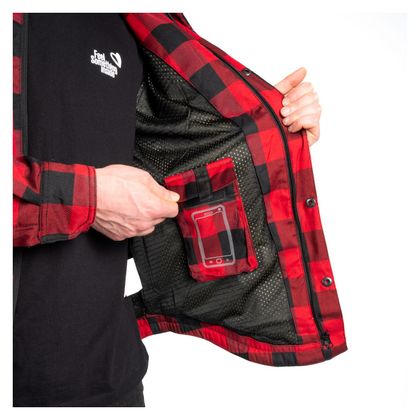 DXR TOMMY Motoroverhemd - Zwart / Rood