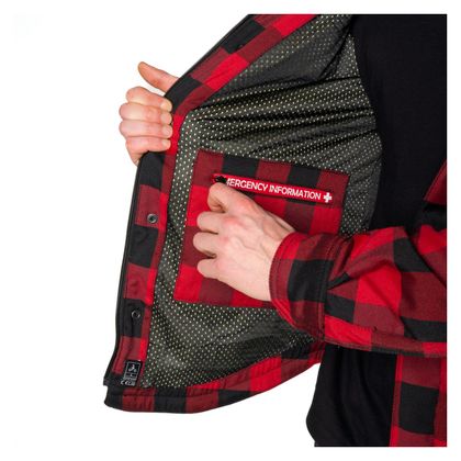 DXR TOMMY Motoroverhemd - Zwart / Rood