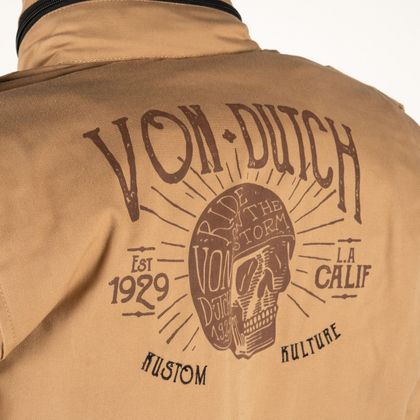 Casaco de motociclista Helstons VON DUTCH SECTION - Bege