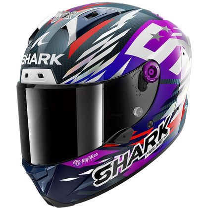 Casque intégral Shark AERON REPLICA ZARCO SIGNATURE 2026 - Carbone / Violet Ref : SH1909 