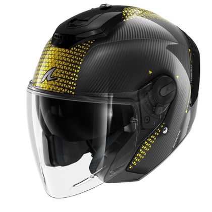 Shark RS JET IKONIK Helm - Zwart / Geel Ref: SH1719-CDQU 