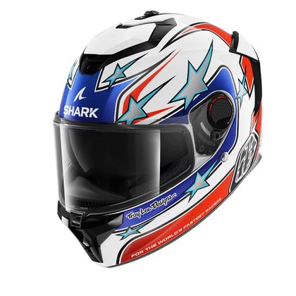 Shark SPARTAN GT PRO - FLAGSTAFF x TROYLEE DESIGN Helm - Wit / Blauw Ref: SH1738 