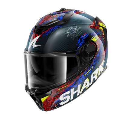 Casque intégral Shark SPARTAN GT PRO CARBON - SPEED-VIB - Carbone / Bleu Ref : SH1850-CBR 