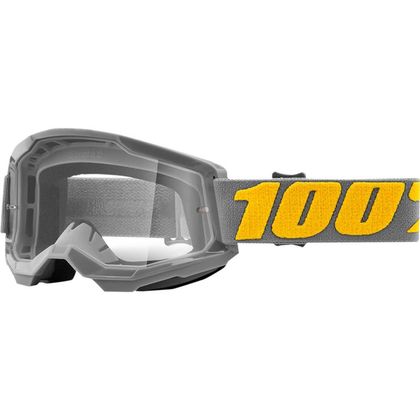 Gafas de motocross 100% STRATA 2 - IZIPIZI- CLEAR 2023 - Gris / Amarillo