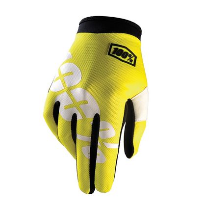 Guantes de motocross 100% ITRACK YOUTH - NEON YELLOW 