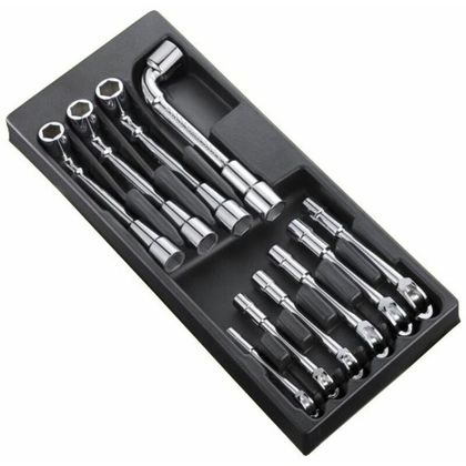Boite à outils Expert Module d'outils 10 clés à pipe 6 pans - plateau plastique Universel