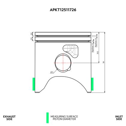 Kit piston VHM Ø53.96 BI-SEGMENT