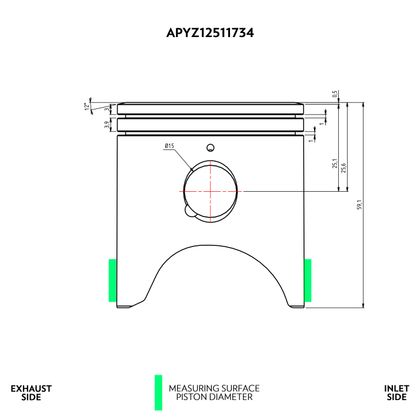 Kit piston VHM Ø53.95 BISEGMENT