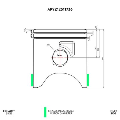 Kit piston VHM Ø53.94 BISEGMENT