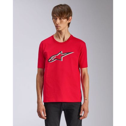 T-Shirt manches courtes Alpinestars AGELESS SHADOW CSF T - Noir / Rouge Ref : AP3852 
