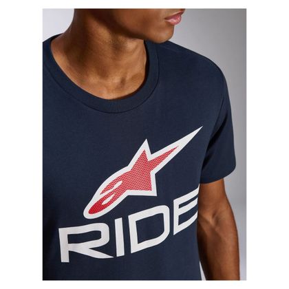 T-Shirt manches courtes Alpinestars RIDE 4.0 - Bleu / Blanc
