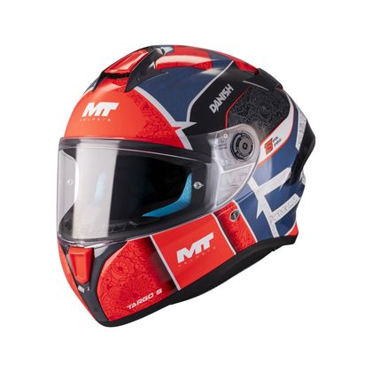 Integrální helma MT HELMETS TARGO S - DÁNSKÝ - Červená / Modrá Ref: MTH0236 