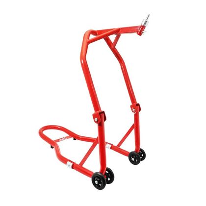 Béquille P2R STAND MOTO P2R AVANT FIXATION SOUS TE DE FOURCHE ACIER ROUGE (HAUTEUR 68 cm)