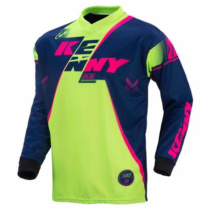 Maillot cross Kenny TRACK YOUTH - MARINE / LIME / ROSE FLUO - Ref : KE0669 