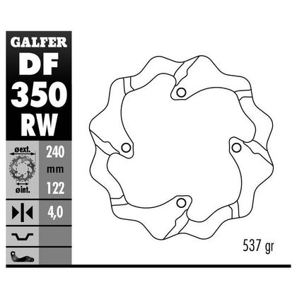 Disque de frein Wave Galfer Fixe - arrière